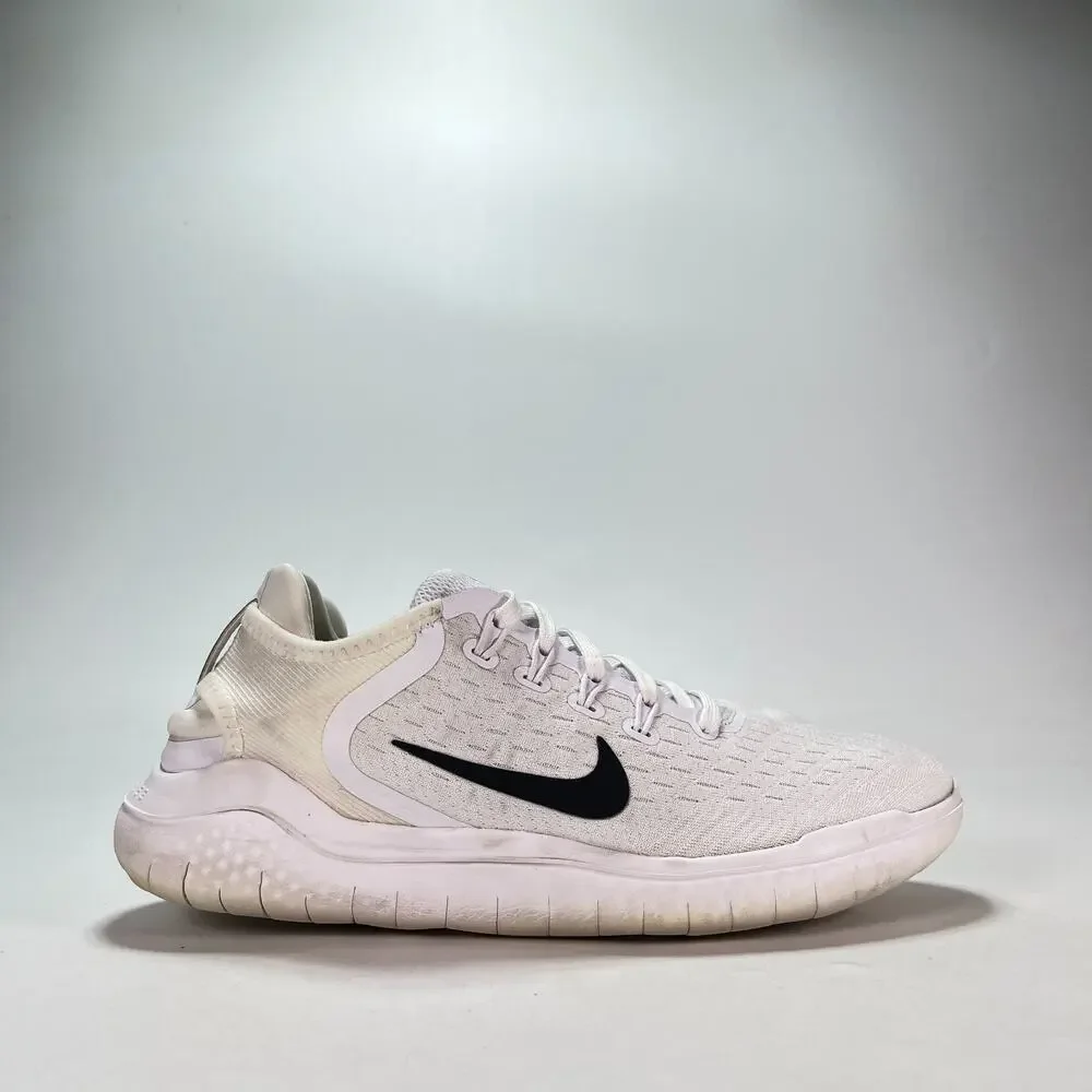 Nike Free RN 2018 White Black Running Shoes Sneakers 942836-100 Men's Size 7.5